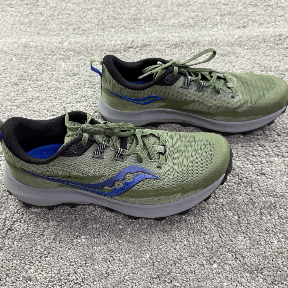 Saucony Peregrine 13 Mens 9.5 Glade Black Green Trail Running Shoes S20838-30